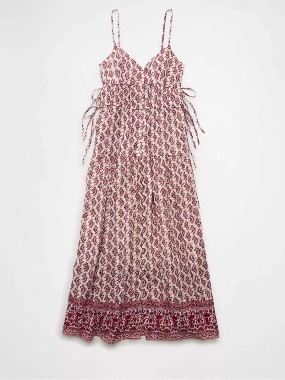 American Eagle V-Neck Side Tie Midi Floral Dress Medium - Picture 4 of 10